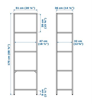 Estantería IKEA VITTSJO Negra y Transparente