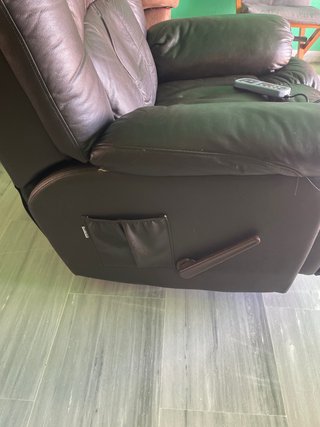 Sillón reclinable de piel con masajeador