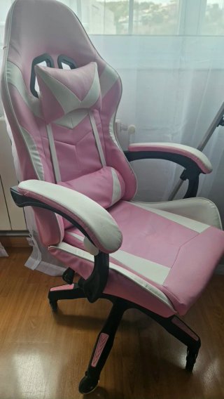 Silla Gaming Rosa y Blanco