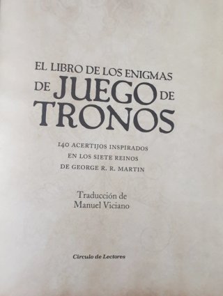 EL LIBRO DE LOS ENIGMAS DE JUEGO DE TRONOS