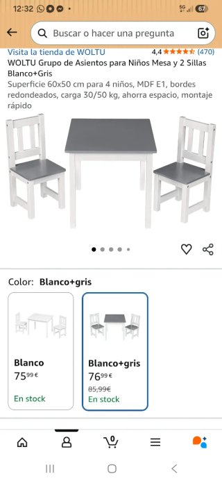Mesa y 2 Sillas Infantiles