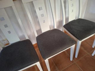 6 Sillas de Comedor Blancas y Grises