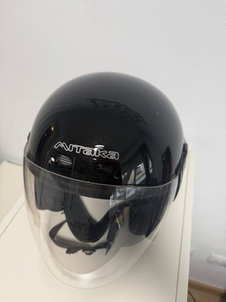 Casco Moto Antaka Negro XL 61cm + guantes.