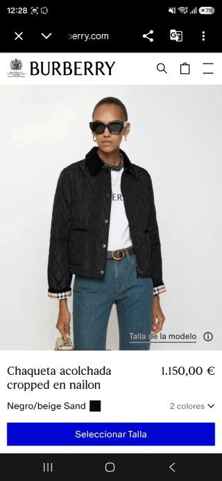 Chaqueta Burberry acolchada negra