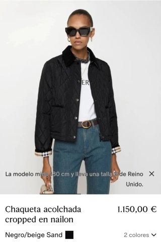Chaqueta Burberry acolchada negra