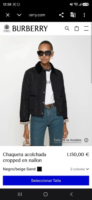 Chaqueta Burberry acolchada negra