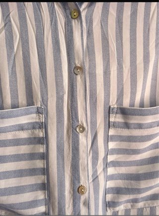 Camisa Rayas Azul y Blanco