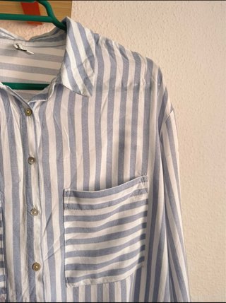 Camisa Rayas Azul y Blanco