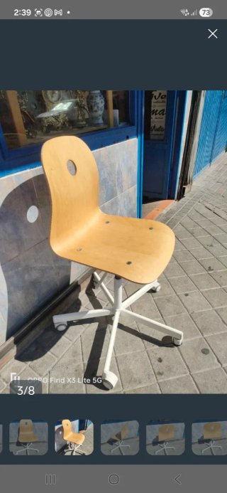 Silla de oficina Ikea madera y metal