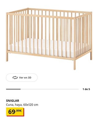 Cuna de madera Ikea Sniglar | PERFECTO ESTADO