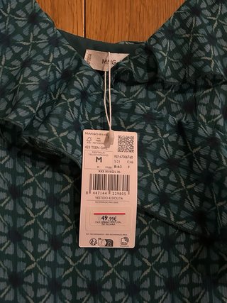 Vestido Mango Teal Volantes