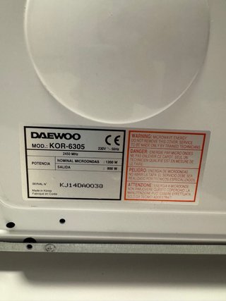 Microondas Daewoo C.R.S.