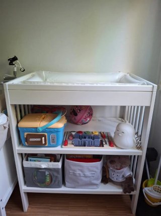 Cambiador Bebé Blanco Ikea con Estanterías