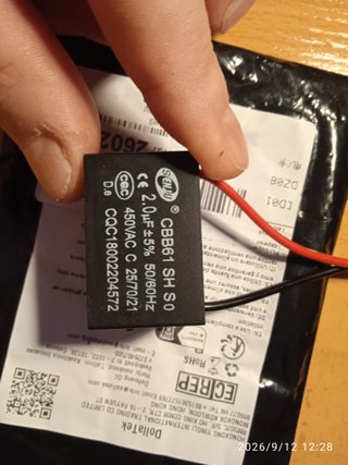 2 Condensadores CBB61 2.0uF 450VAC para ventilador