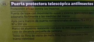 Puerta mosquitera telescópica precintada + regalo