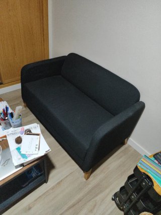 Sofá 2 plazas gris tela. LINANÄS Ikea