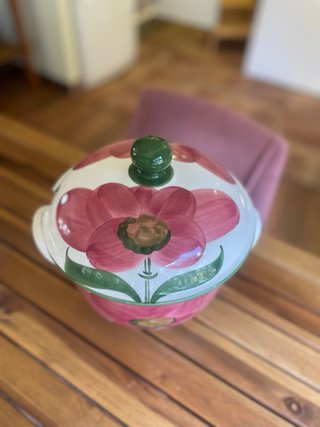 Juego cerámica portuguesa vintage pintada a mano
