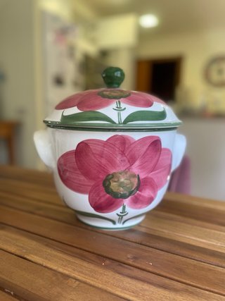 Juego cerámica portuguesa vintage pintada a mano