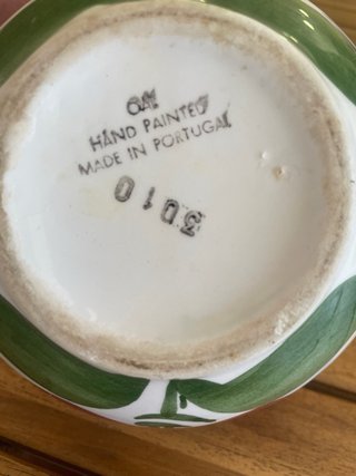 Juego cerámica portuguesa vintage pintada a mano