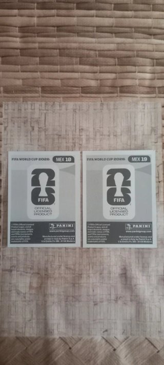 2 Cromos México Mundial 2026 Panini