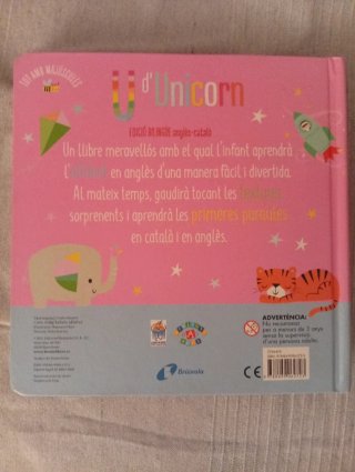 Llibre U D'unicorn amb català -Anglès