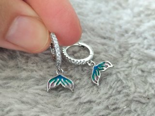 Pendientes Cola de Sirena plata de ley
