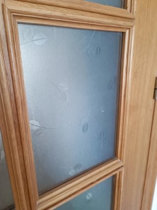 Puerta doble roble con cristal para salón