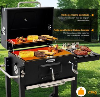SIN ABRIR Barbacoa Carbón Parrilla Tapa de Acero