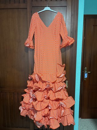 Traje de Flamenca Mujer con Lunares Naranja