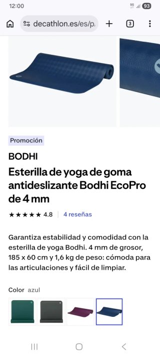 Esterilla de Yoga Bodhi Azul