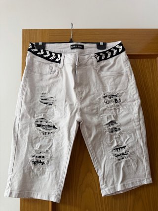 Pantalones vaqueros blancos ELYN.G JEANS rotos