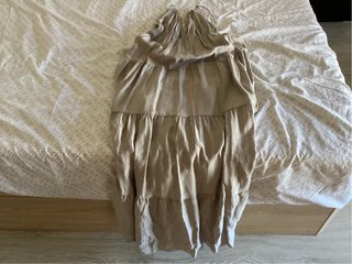Vestido largo beige talla M