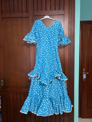 Traje de Flamenca Niña Azul
