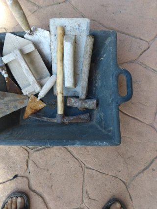 Lote herramientas albañilería y paleta