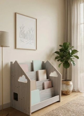 Libreria per bambini Montessori in legno NEW