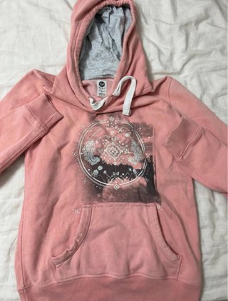 Sudadera Roxy Rosa con Capucha y Estampado tallaxs
