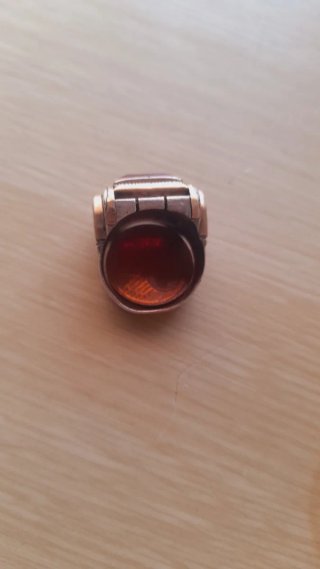 Anillo plata con Piedra Roja Rectangular