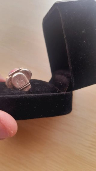 Anillo plata con Piedra Roja Rectangular