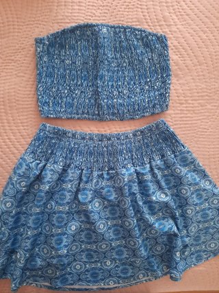 Conjunto 2 piezas azul y blanco