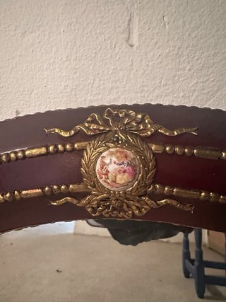 Espejo Ovalado Vintage Marrón y Dorado