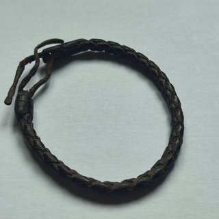 Pulsera Cuero Trenzado Marrón