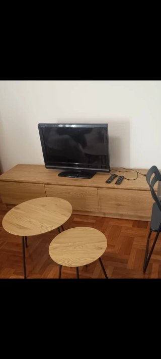Mueble TV + 2 Mesas de centro roble - A ESTRENAR
