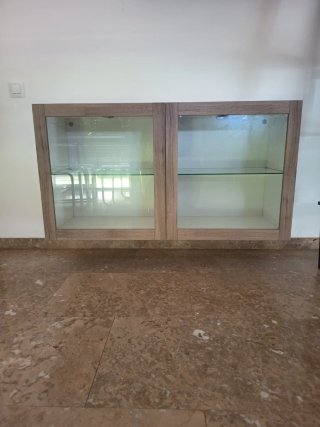 Vitrina Comedor Madera y Cristal