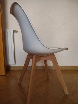 Silla Elba Blanca Comedor con patas de madera