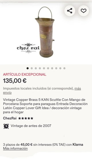 Carbonera Holandesa Cobre y Latón