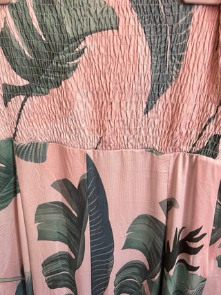 Mono palabra de honor estampado tropical