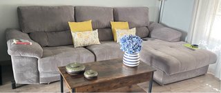 Sofá modular con chaiselongue. 3 metros de largo