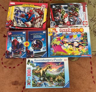 Lote de 5 Puzzles Infantiles Marvel y más
