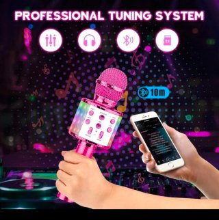 Micrófono Karaoke Infantil Bluetooth Rosa
