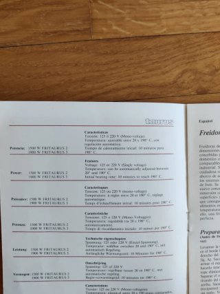 Freidora Fritaurus 2 Serie Plana